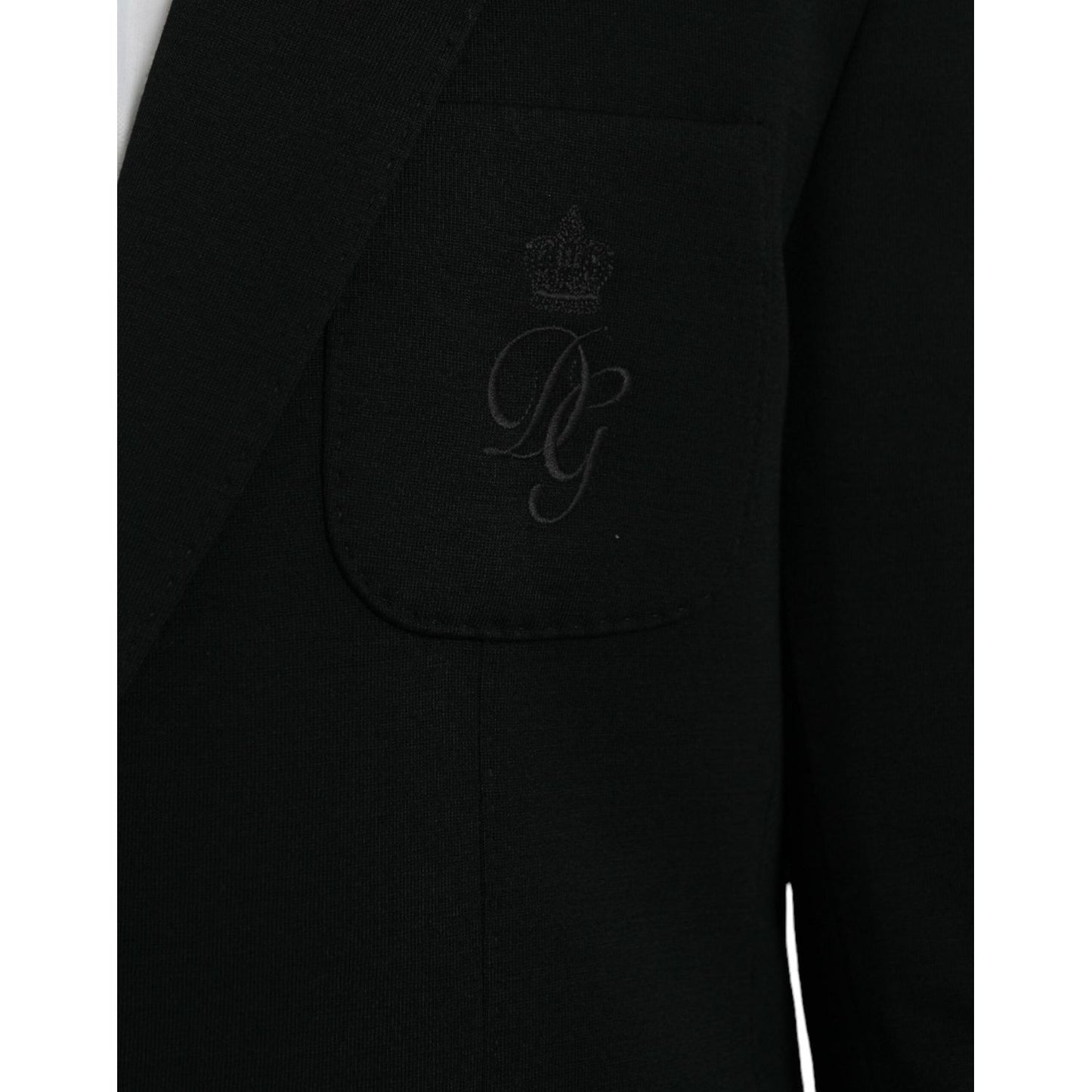 Dolce & Gabbana Black Wool Notch Single Breasted Coat Blazer Dolce & Gabbana