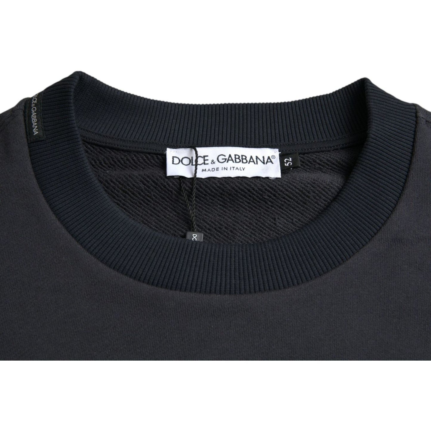 Dolce & Gabbana Dark Blue Cotton Logo Plaque Sweatshirt Sweater Dolce & Gabbana