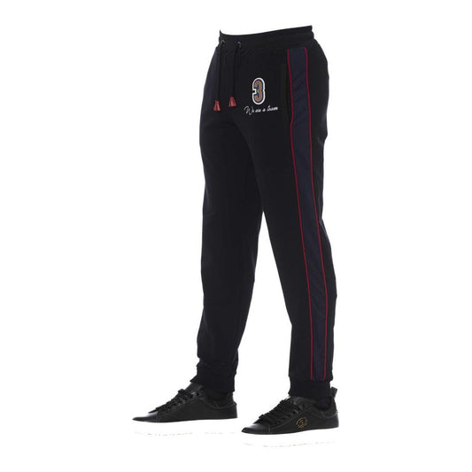 Trussardi Black Cotton Men Sports Pant Trussardi