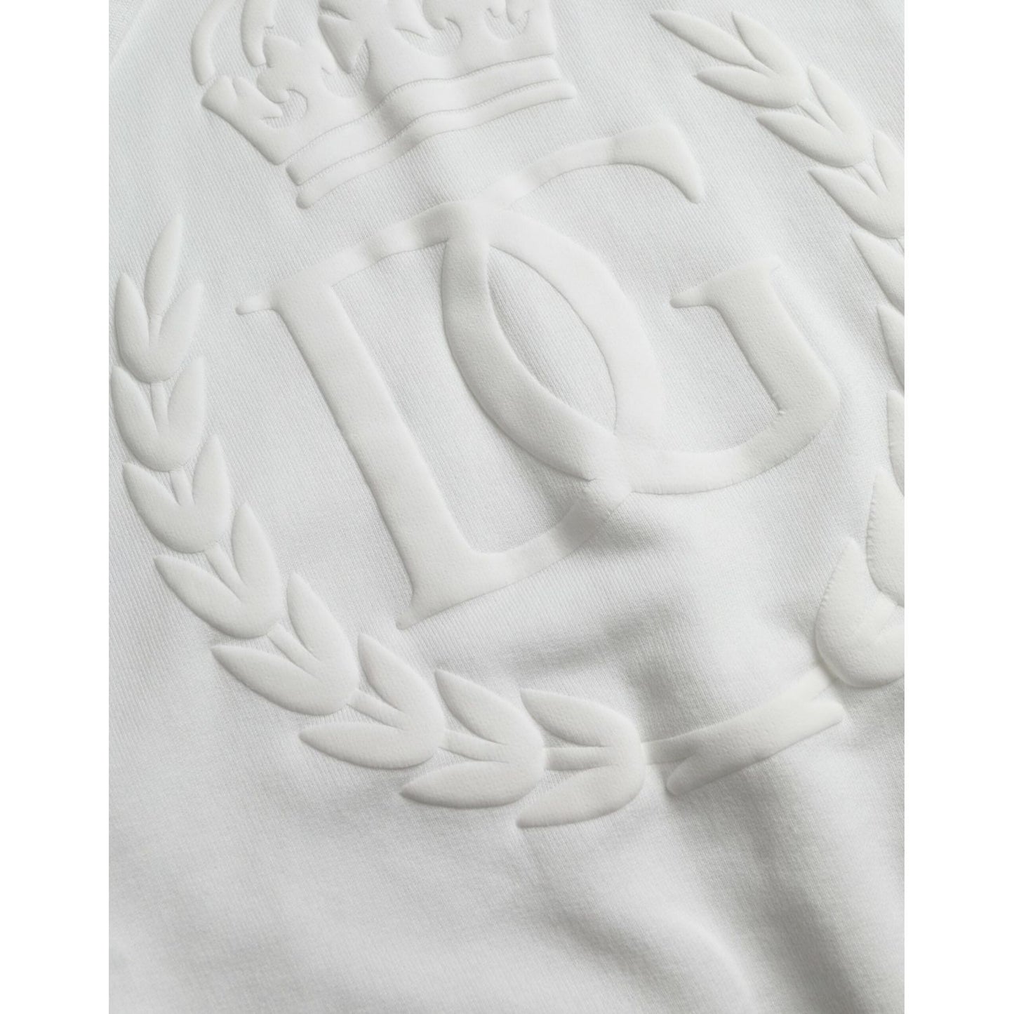 Dolce & Gabbana White Cotton Hooded Pullover Sweatshirt Sweater Dolce & Gabbana