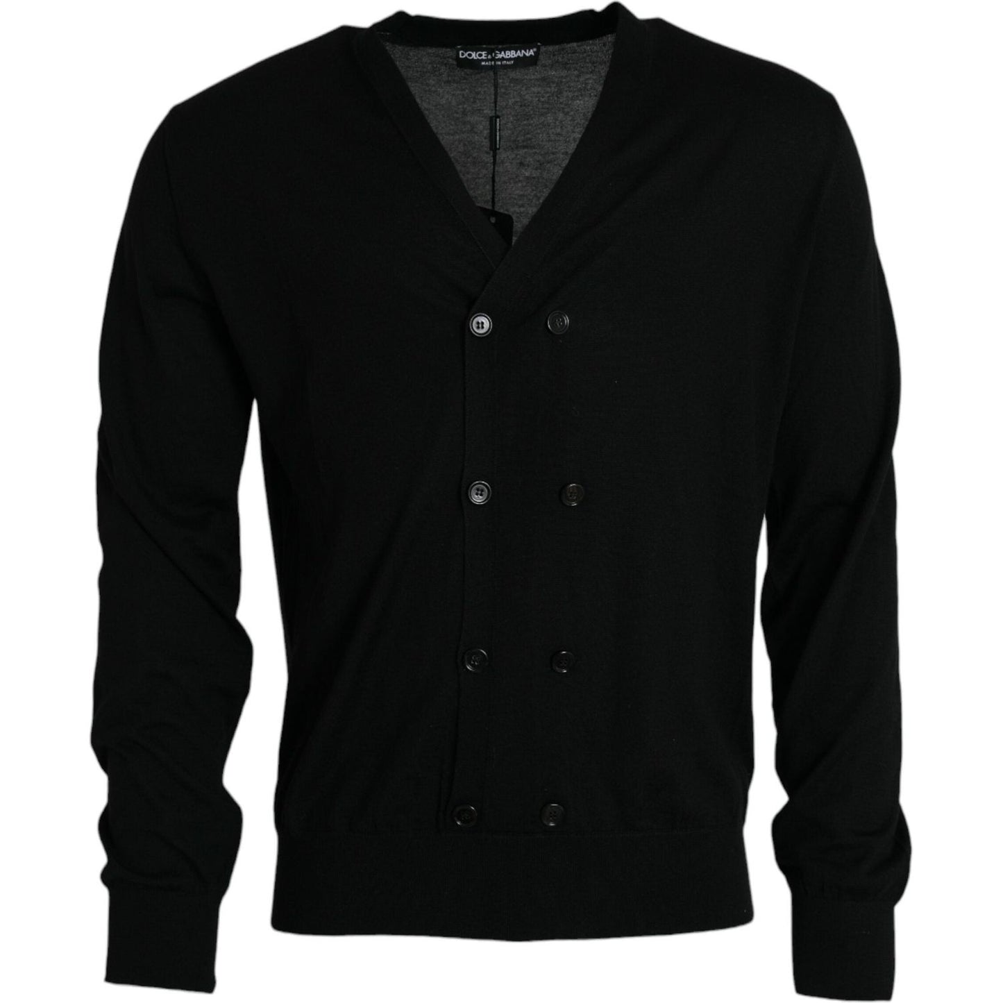 Dolce & Gabbana Black Cashmere Knit Long Sleeves Cardigan Sweater Dolce & Gabbana