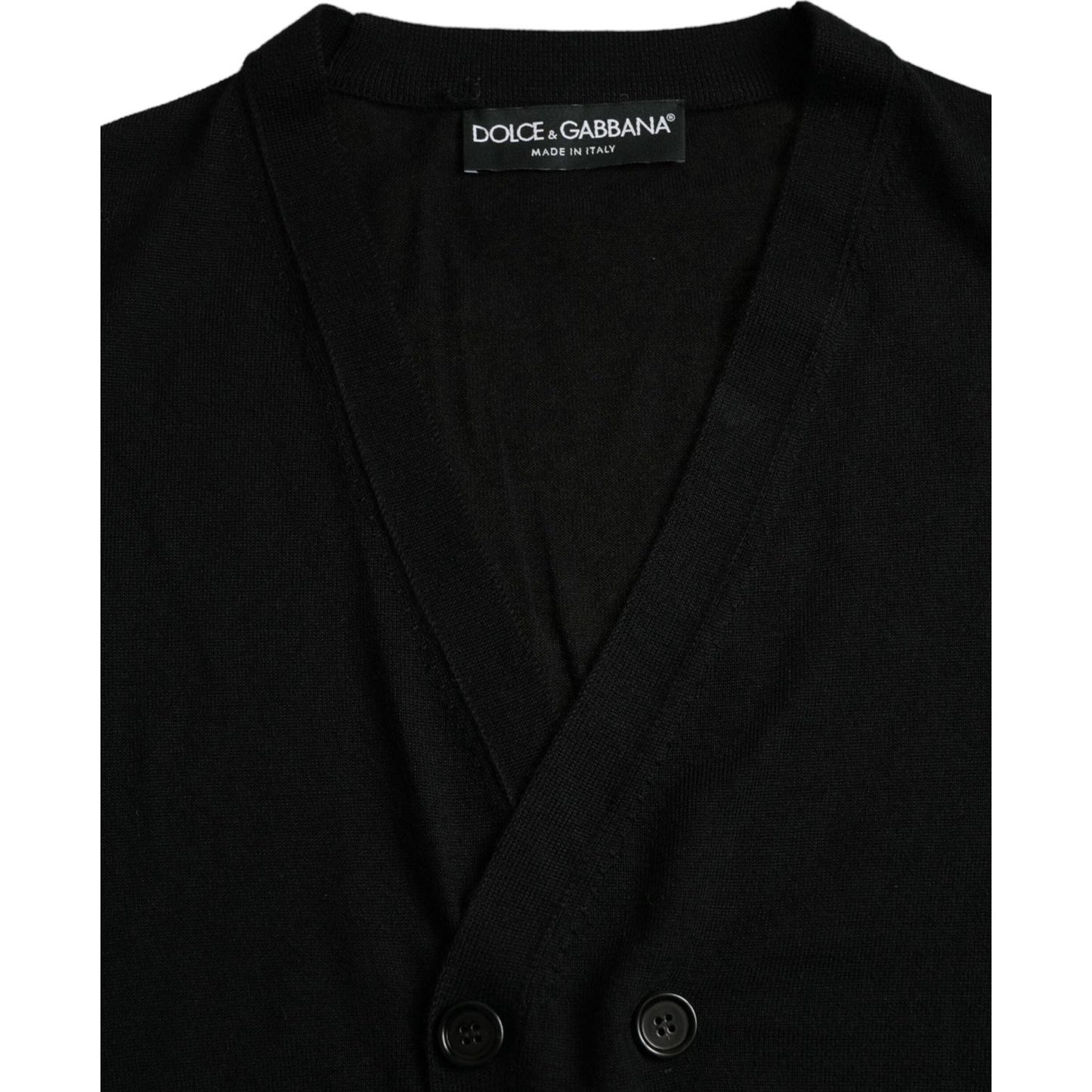 Dolce & Gabbana Black Cashmere Knit Long Sleeves Cardigan Sweater Dolce & Gabbana