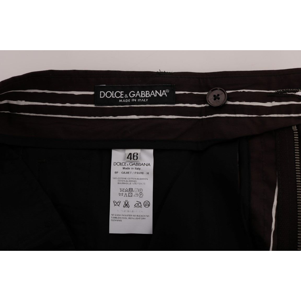 Dolce & Gabbana Bordeaux Striped Cotton Knee High Shorts Dolce & Gabbana