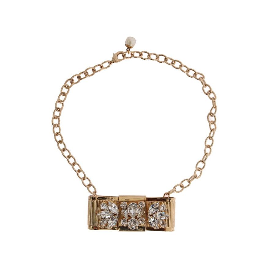 Dolce & Gabbana Elegant Gold Crystal Statement Choker Dolce & Gabbana