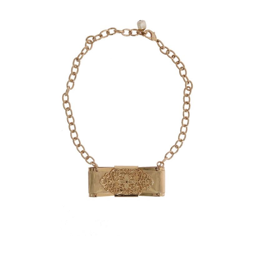 Dolce & Gabbana Elegant Gold Crystal Statement Choker Dolce & Gabbana