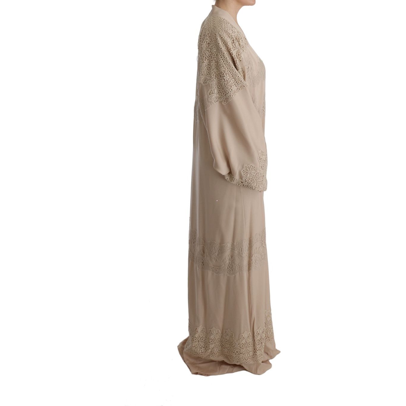 Dolce & Gabbana Elegant Beige Cape Kaftan Dress Dolce & Gabbana