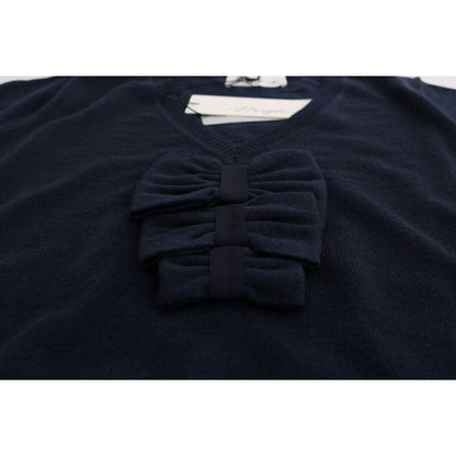 MARGHI LO' Blue 100% Lana Wool Blouse Top