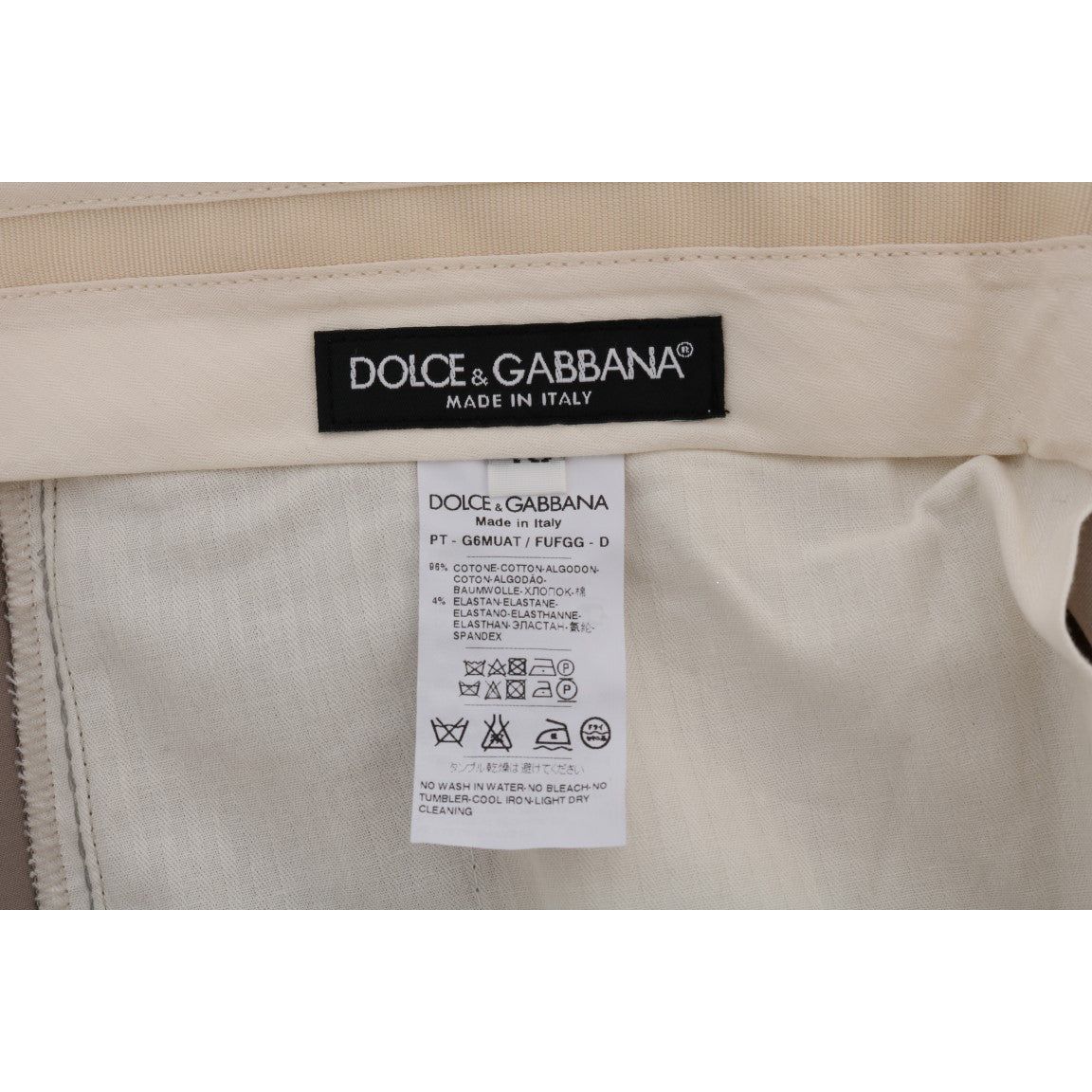 Dolce & Gabbana Chic Beige Chinos Casual Pants Jeans & Pants Dolce & Gabbana