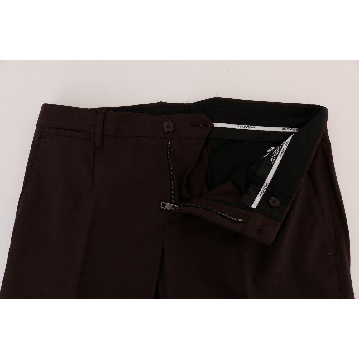 Dolce & Gabbana Purple Wool Stretch Formal Pants