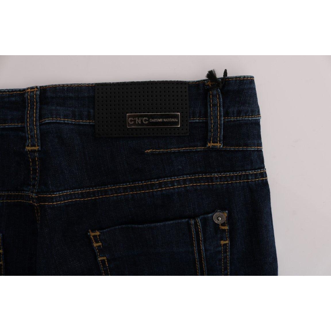 Costume National Blue Cotton Bootcut Flared Jeans