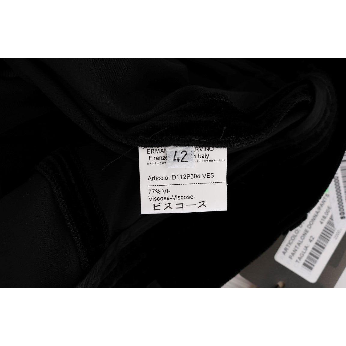 Ermanno Scervino Black Velvet Slim Fit Pants