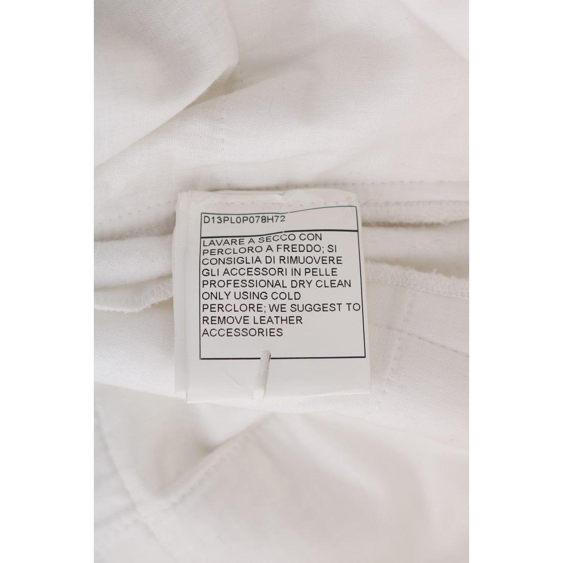 Ermanno Scervino White Cotton Slim Fit Casual Pants