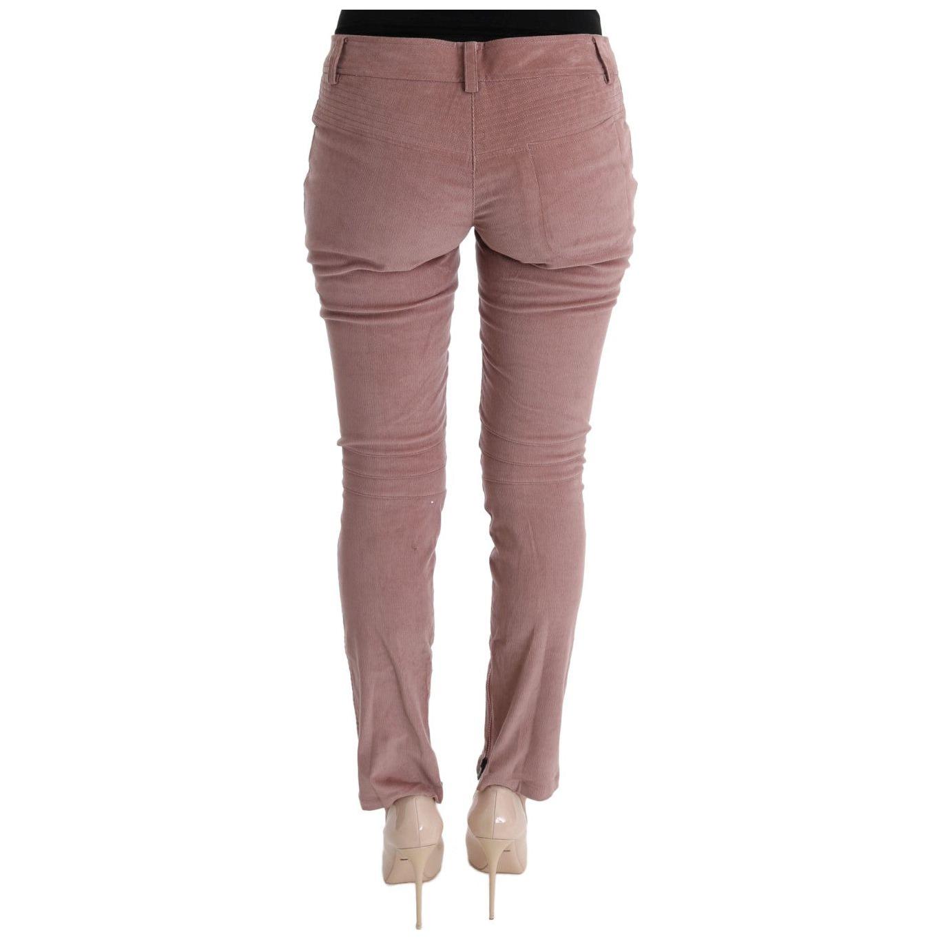 Ermanno Scervino Pink Velvet Cropped Casual Pants