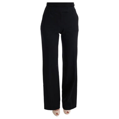 Ermanno Scervino Black Viscose Flare Bootcut Pants