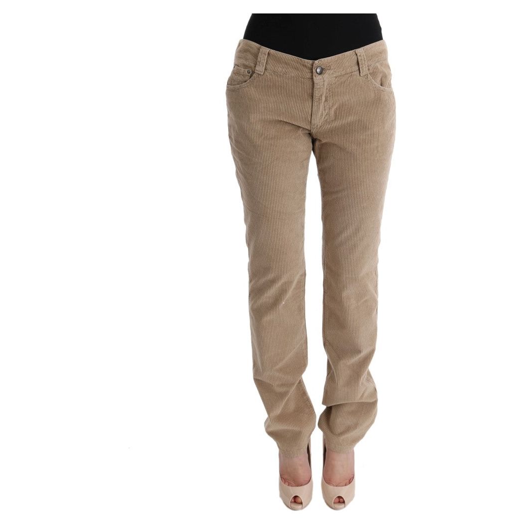 Ermanno Scervino Beige Regular Fit Luxe Trousers Jeans & Pants Ermanno Scervino