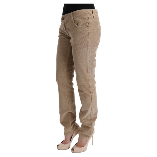 Ermanno Scervino Beige Regular Fit Luxe Trousers Jeans & Pants Ermanno Scervino