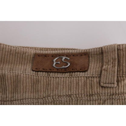 Ermanno Scervino Beige Cotton Velvet Regular Fit Pants