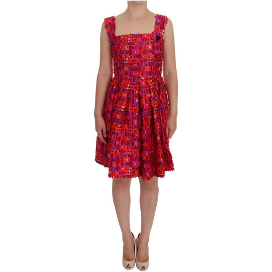 Dolce & Gabbana Pink Patterned A-line Above Knees Dress