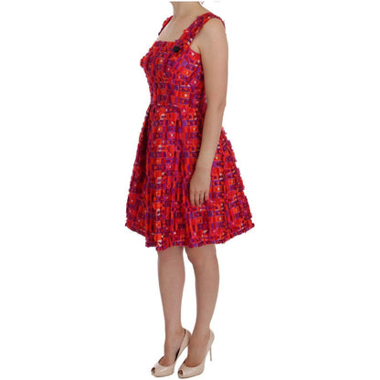 Dolce & Gabbana Pink Patterned A-line Above Knees Dress