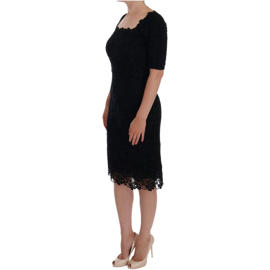 Dolce & Gabbana Elegant Black Knee-Length Sheath Dress Dolce & Gabbana