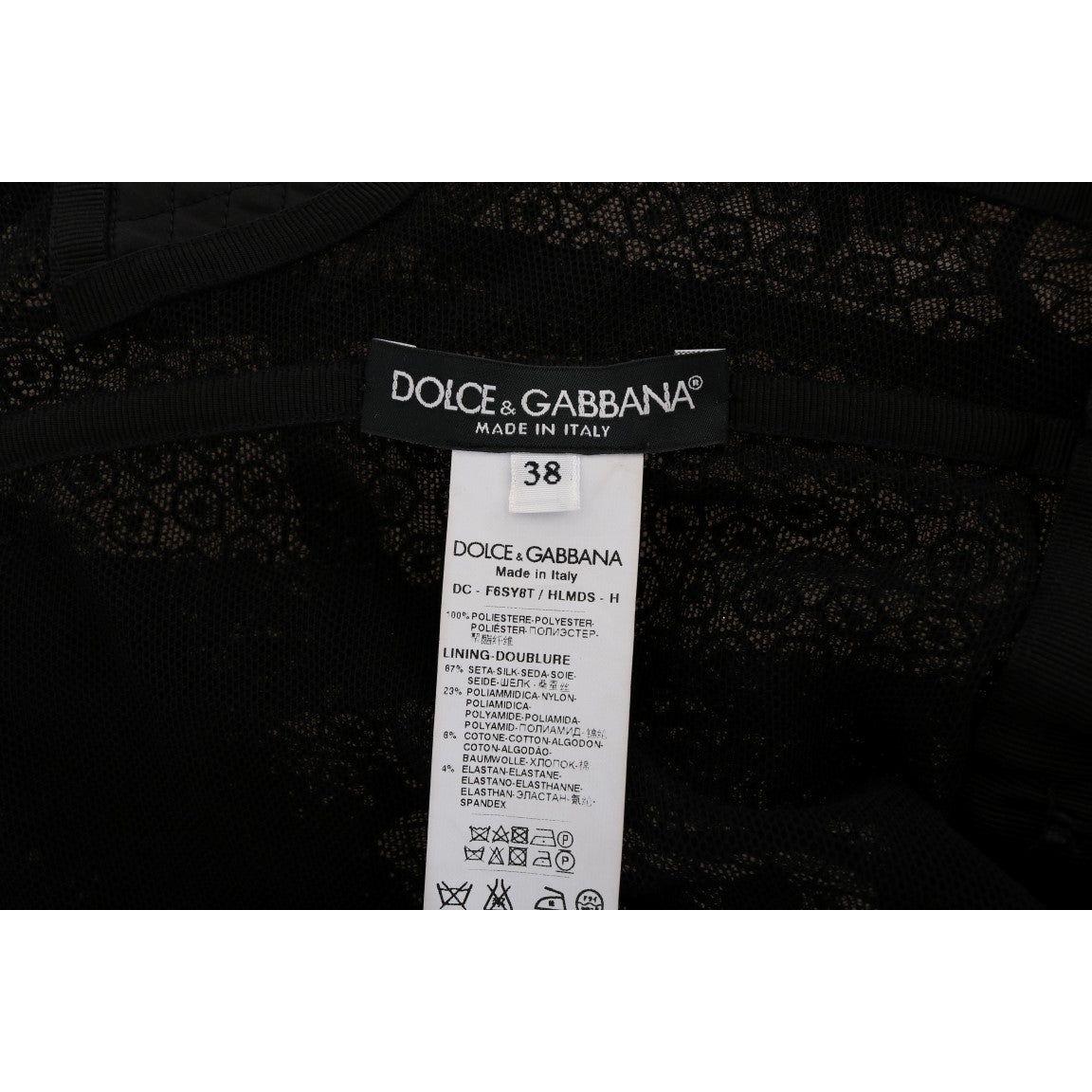 Dolce & Gabbana Black Floral Sheath Dress
