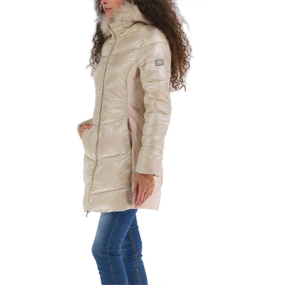 Yes Zee Chic Beige Padded Hooded Jacket Yes Zee