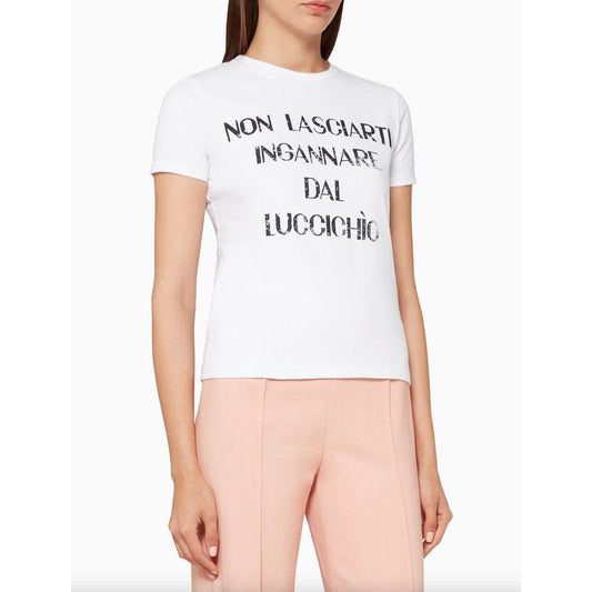 Elisabetta Franchi Elegant Rhinestone Studded Cotton Tee Elisabetta Franchi