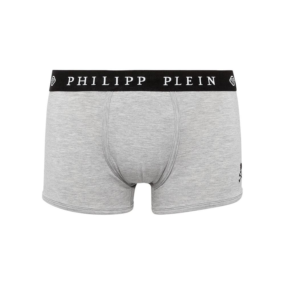 Philipp Plein Gray Cotton Men Boxer Pack Philipp Plein