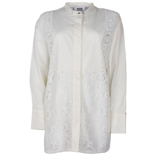 Alpha Studio White Cotton Shirt Alpha Studio