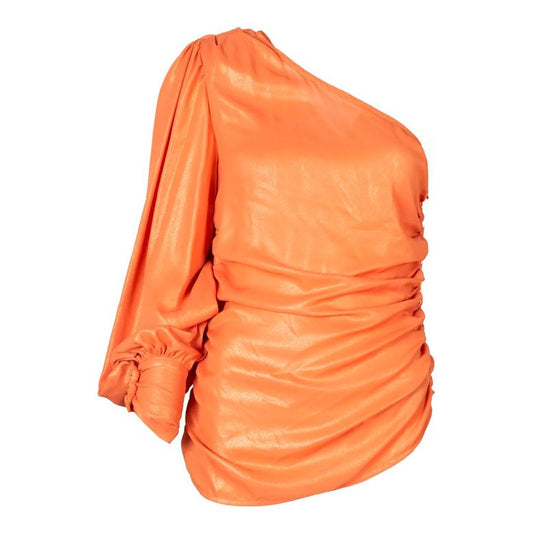 Chic Orange Laminated Blouse