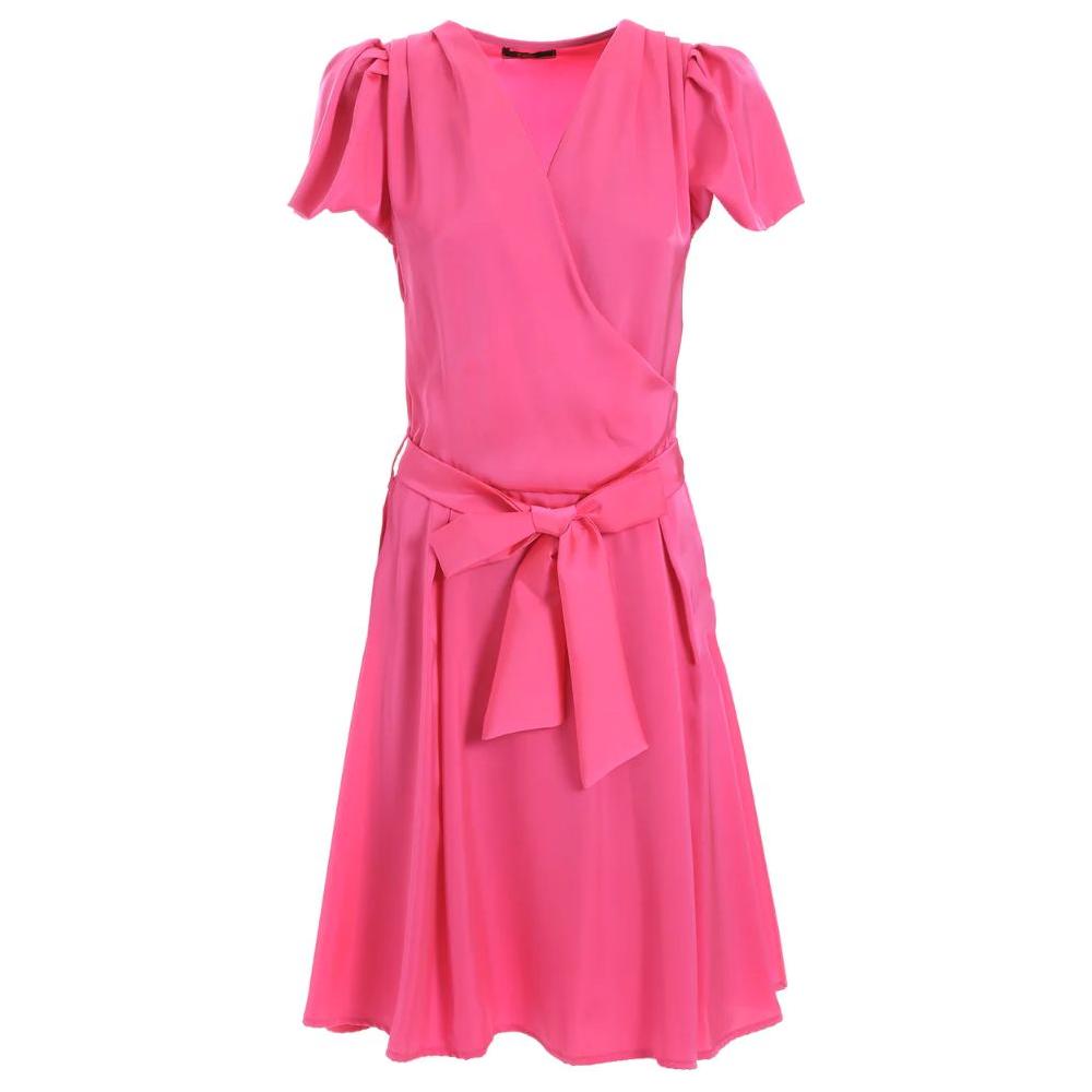 Yes Zee Chic Fuchsia Midi Dress with Belt Detail Yes Zee