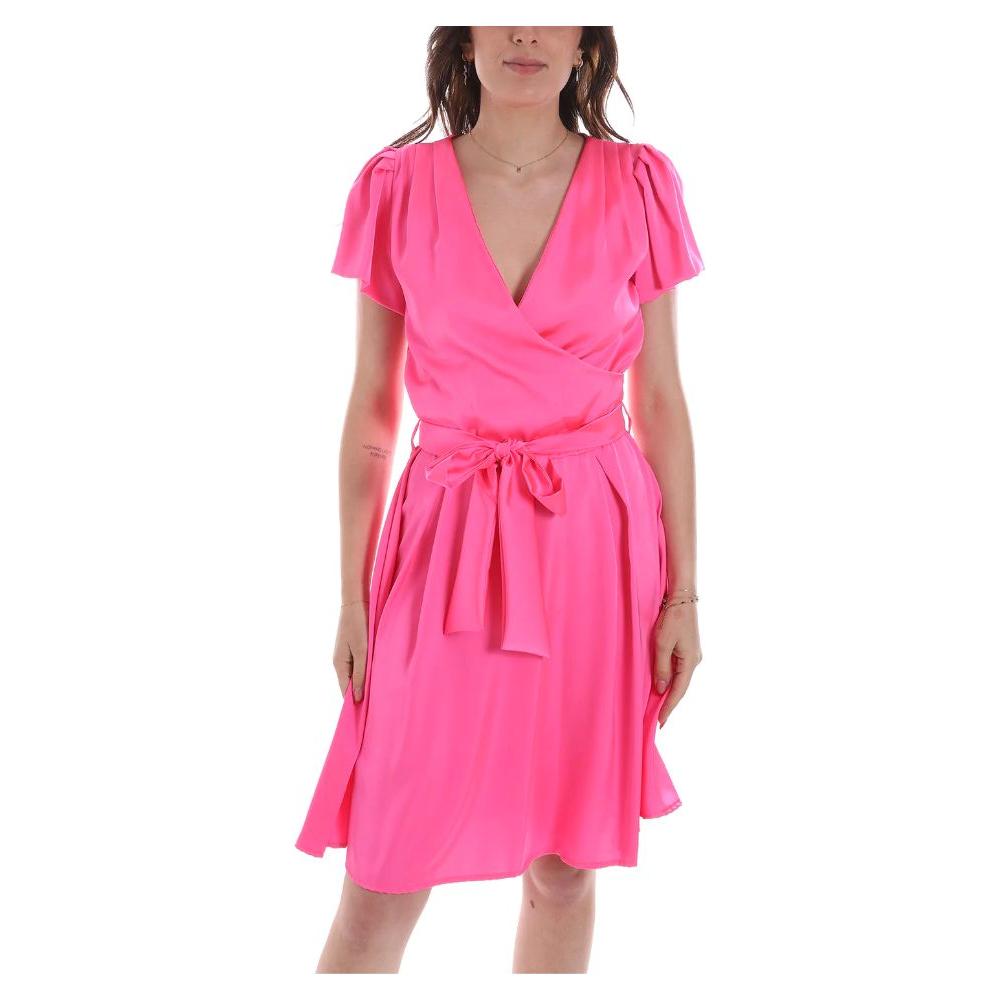 Yes Zee Chic Fuchsia Midi Dress with Belt Detail Yes Zee