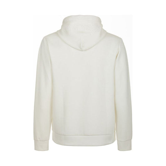 Fred Mello Elegant White Cotton Blend Hoodie Fred Mello