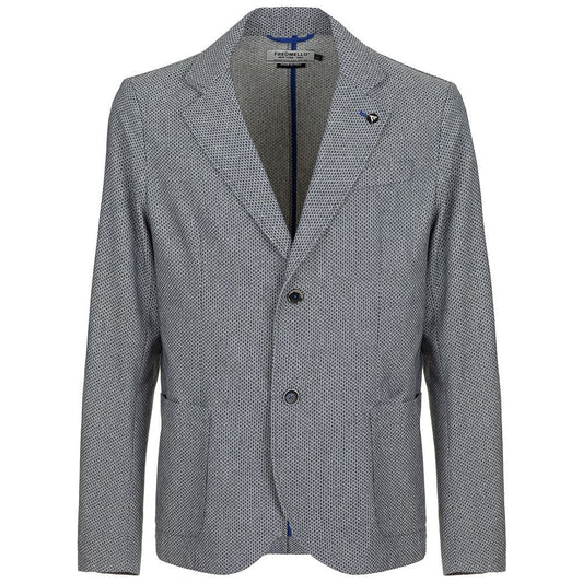 Fred Mello Classic Blue Check Cotton Jacket Fred Mello