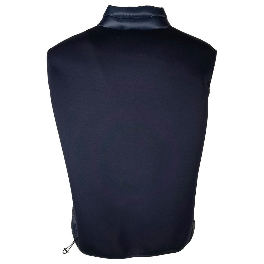 Centogrammi Elegant Dark Blue Nylon Quilted Vest Centogrammi