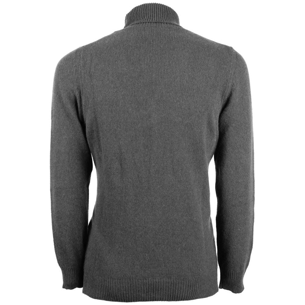 Emilio Romanelli Elegant Gray Cashmere Turtleneck Sweater Emilio Romanelli