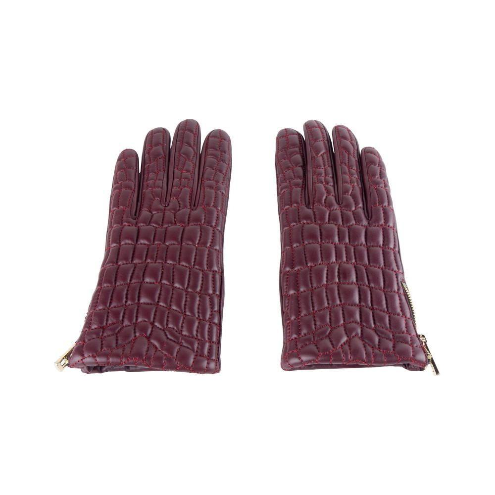 Cavalli Class Red Lambskin Women Glove Cavalli Class