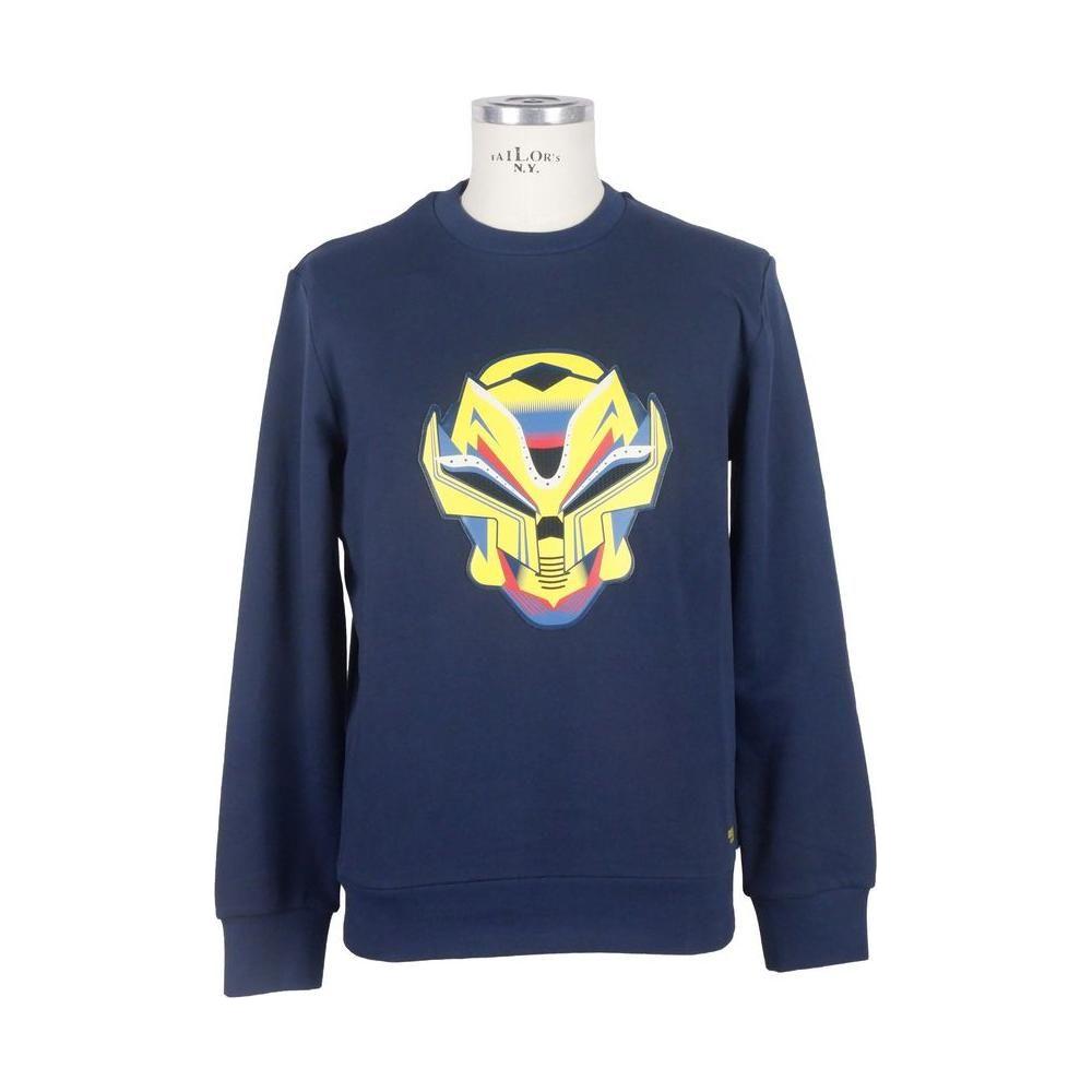 Bikkembergs Blue Cotton Men Sweater Bikkembergs