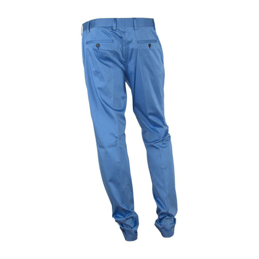 Made in Italy Elegant Light Blue Italian Summer Trousers Made in Italy