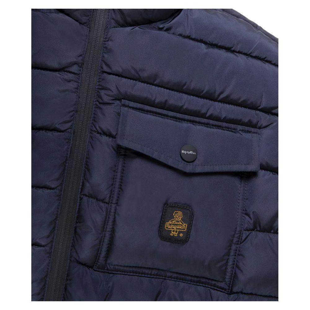 Refrigiwear Blue Nylon Men Jacket Refrigiwear