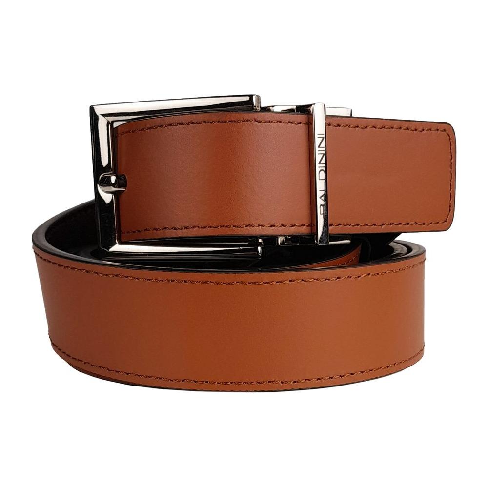 Baldinini Trend Reversible Calfskin Leather Belt in Rich Brown Baldinini Trend