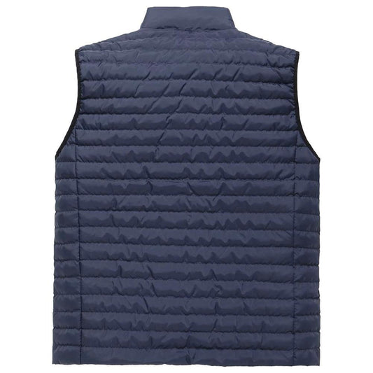 Refrigiwear Elegant Men's Down Vest in Sumptuous Blue Refrigiwear