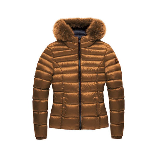 Refrigiwear Elegant Padded Down Jacket with Fur Hood Refrigiwear