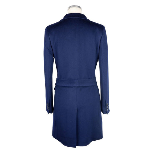 Made in Italy Elegant Wool Vergine Women's Blue Coat WOMAN COATS & JACKETS Made in Italy