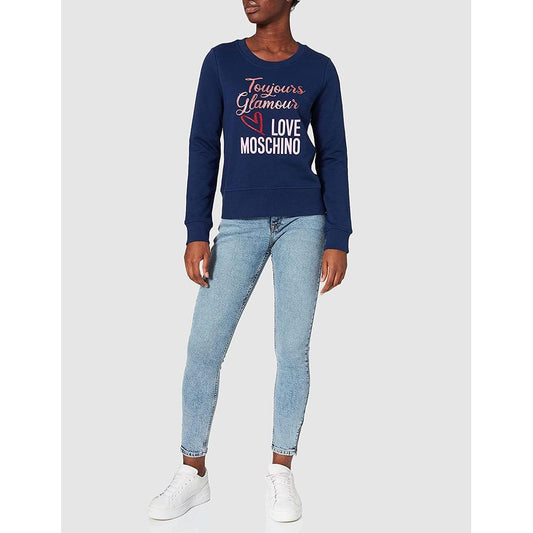 Love Moschino Blue Cotton Women Sweater Love Moschino