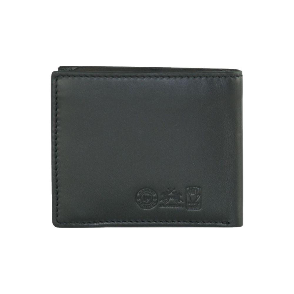 La Martina Black Calfskin Men Wallet MAN WALLETS La Martina