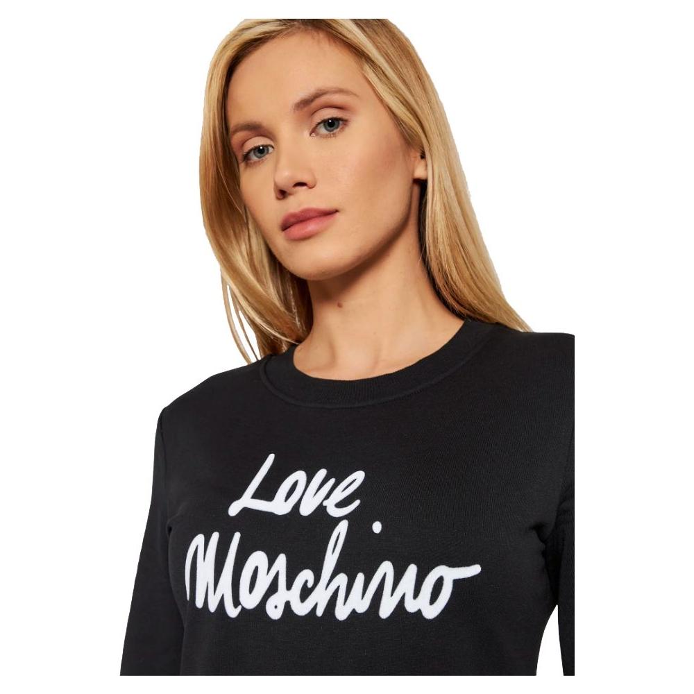 Love Moschino Chic Embossed Logo Cotton Blend Dress Love Moschino