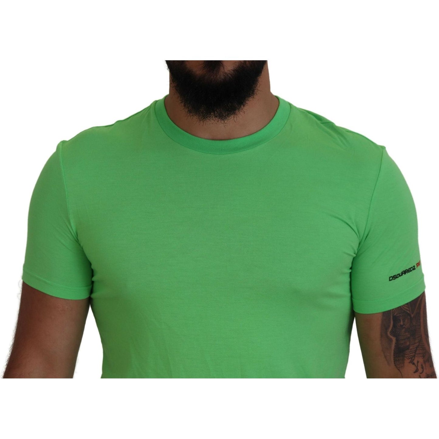 Dsquared² Green Modal Short Sleeves Crewneck T-shirt Dsquared²