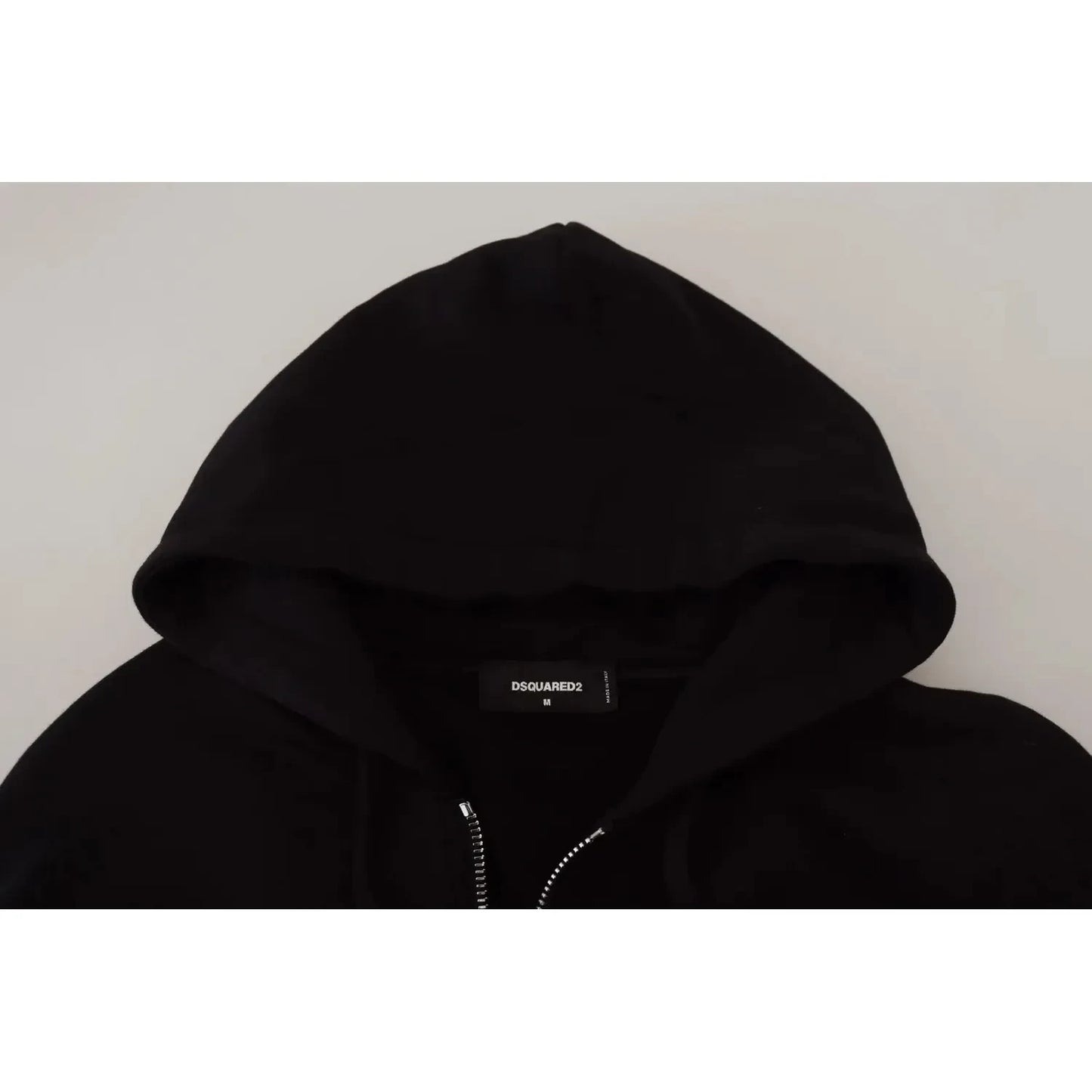 Dsquared² Black Hooded Full Zip Printed Sleeves Sweater Dsquared²