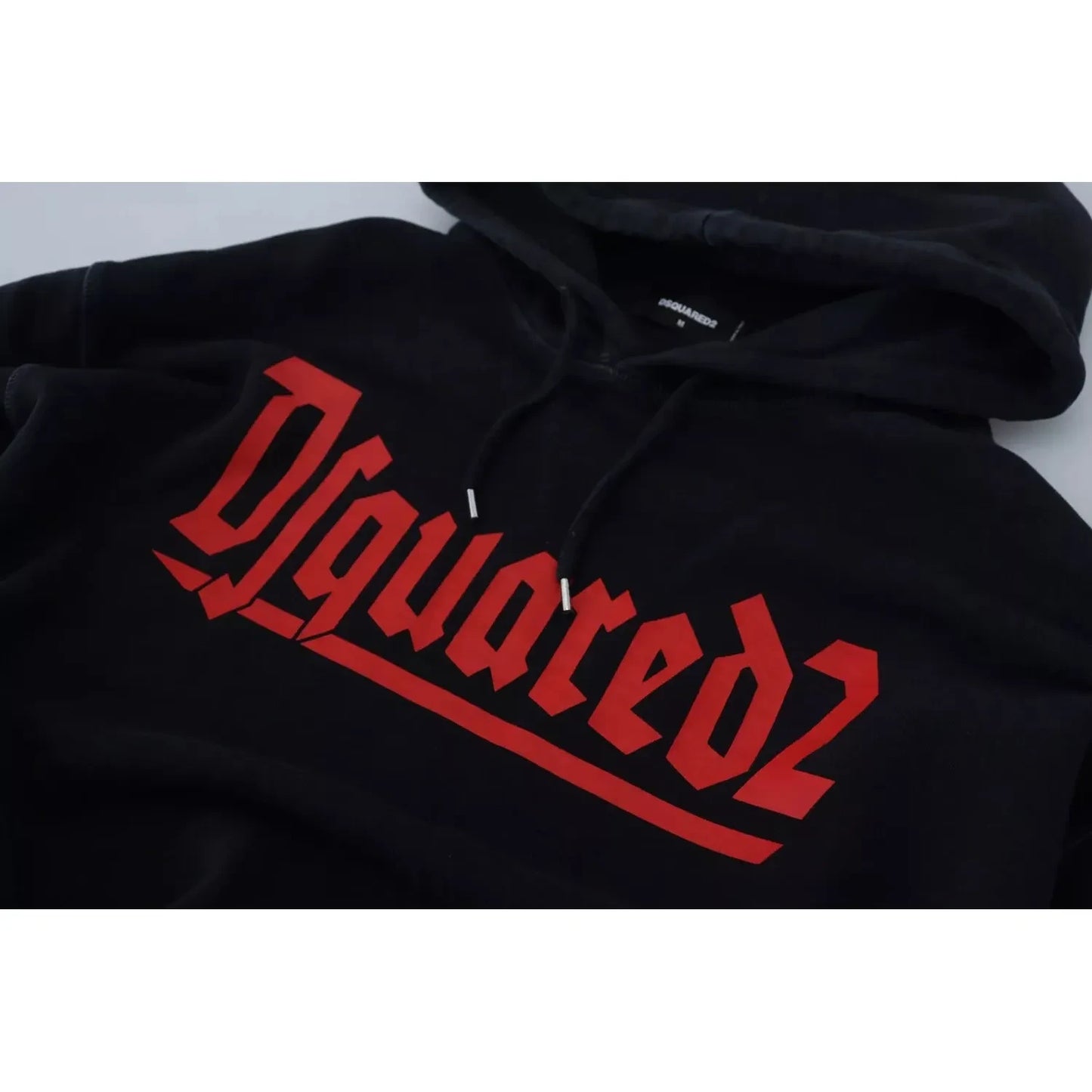 Dsquared² Black Cotton Hooded Printed Men Pullover Sweater Dsquared²